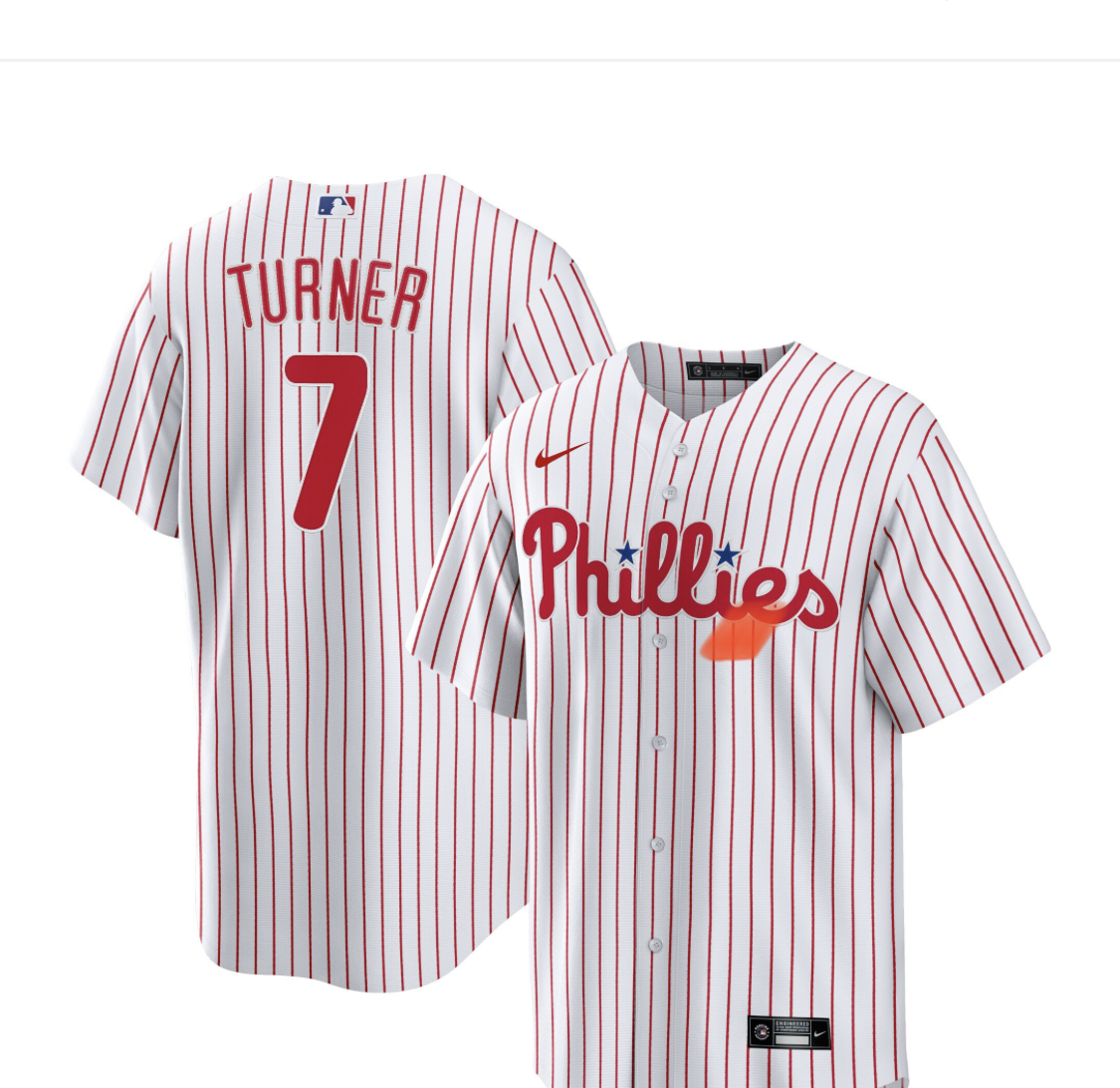 Men Philadelphia Phillies #7 Turner white with red strips MLB Jerseys->women nfl jersey->Women Jersey